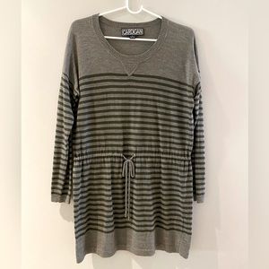 Striped Sweater Dress with Tie Waist Sz M